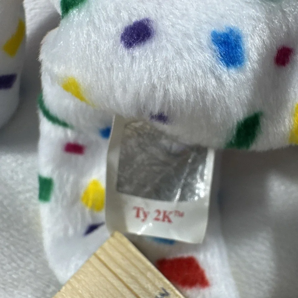 Ty 2K Beanie Baby‎ Bear Plush Toy Confetti Squares January 1 2000